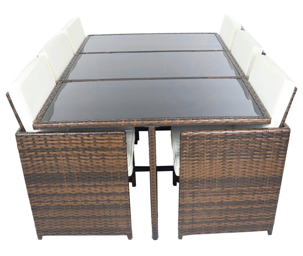 VCM Gartensitzgruppe Raloso braun Glas B/H/L: ca. 170x74x110 cm Raloso - braun (110,00/170,00/74,00cm) - VCM