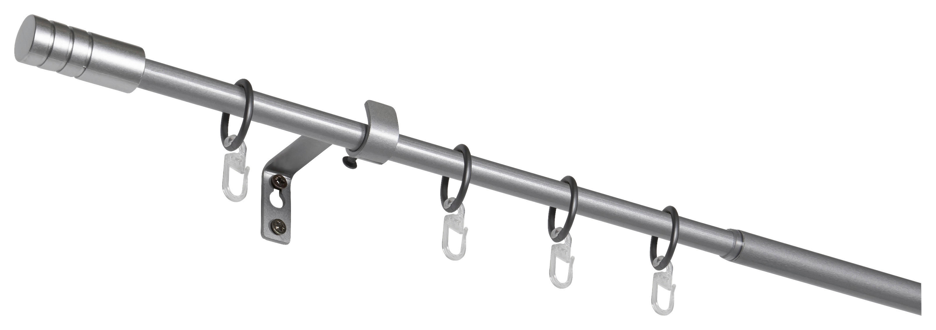 Gardinenstange silber Metall ausziehbar von ca. 120 bis 210 cm 1.0 Läufe Gardinenstange_Rillcube - silber