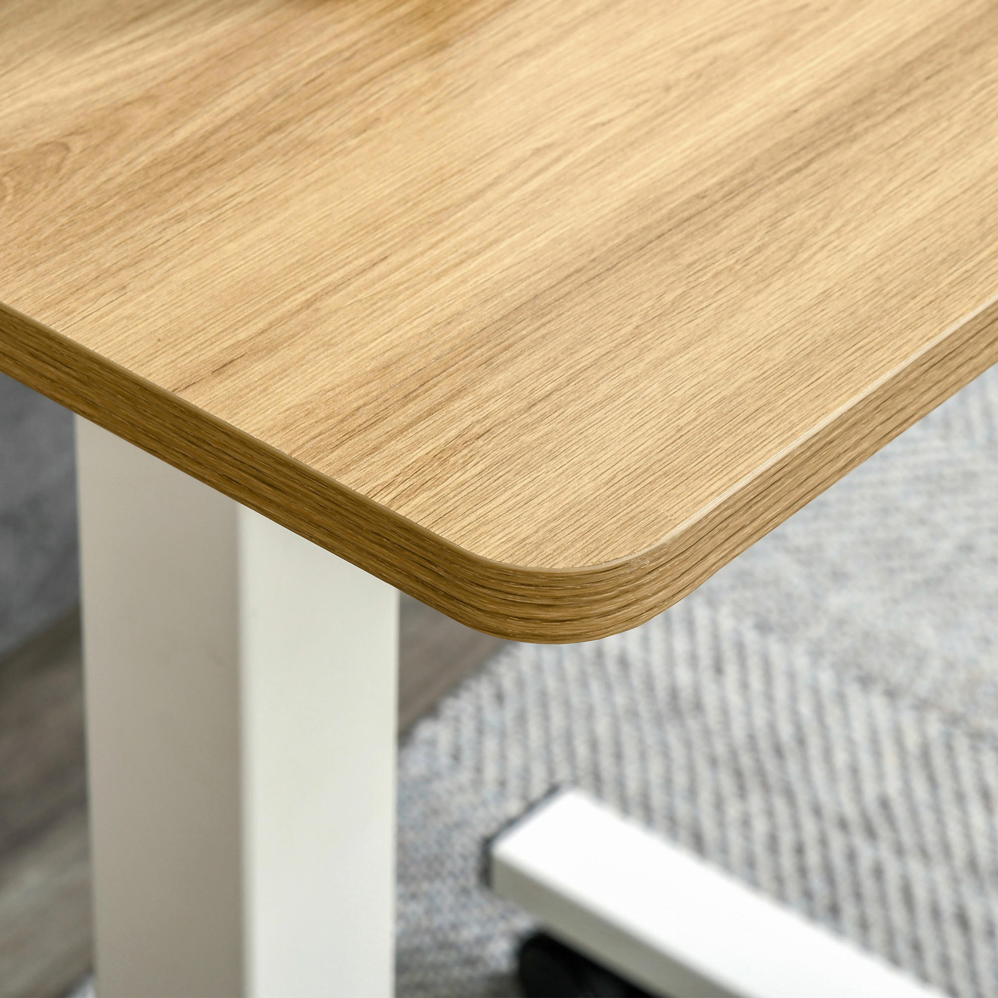 Schreibtisch 920-080 natur Holz Nachbildung weiß B/H/T: ca. 65x110x48 cm 920-080 - weiß/natur (65,00/110,00/48,00cm) - HOMCOM