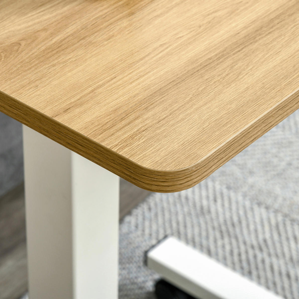 Schreibtisch 920-080 natur Holz Nachbildung weiß B/H/T: ca. 65x110x48 cm 920-080 - weiß/natur (65,00/110,00/48,00cm) - HOMCOM