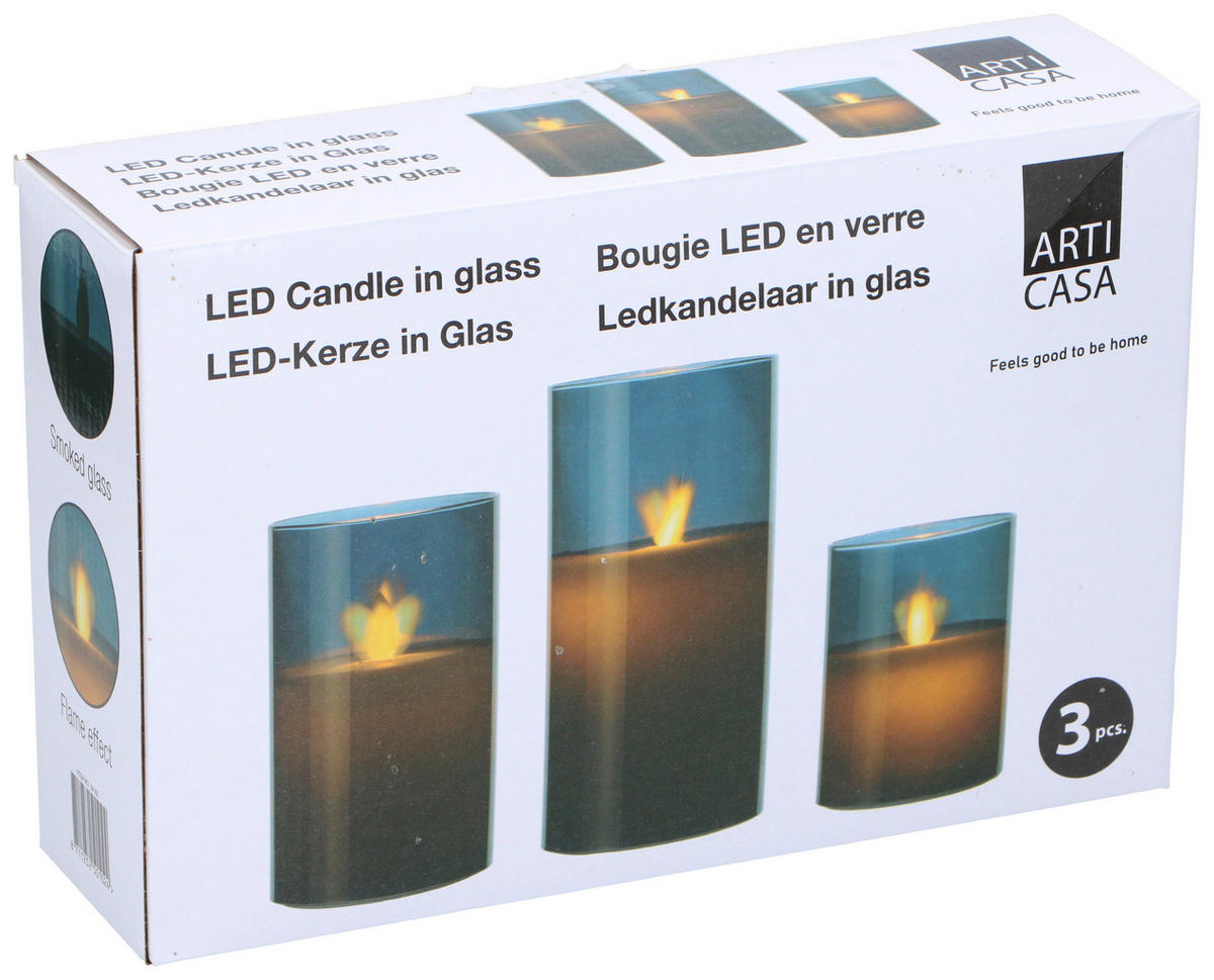 LED-Kerzen LED-Kerzen_3tlg. - (27,50/8,00/18,00cm)