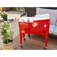 AXI Outdoor Living Getränkekühler Retro rot Metall B/H/L: ca. 43x89x92 cm Retro - rot (92,00/43,00/89,00cm) - AXI Outdoor Living