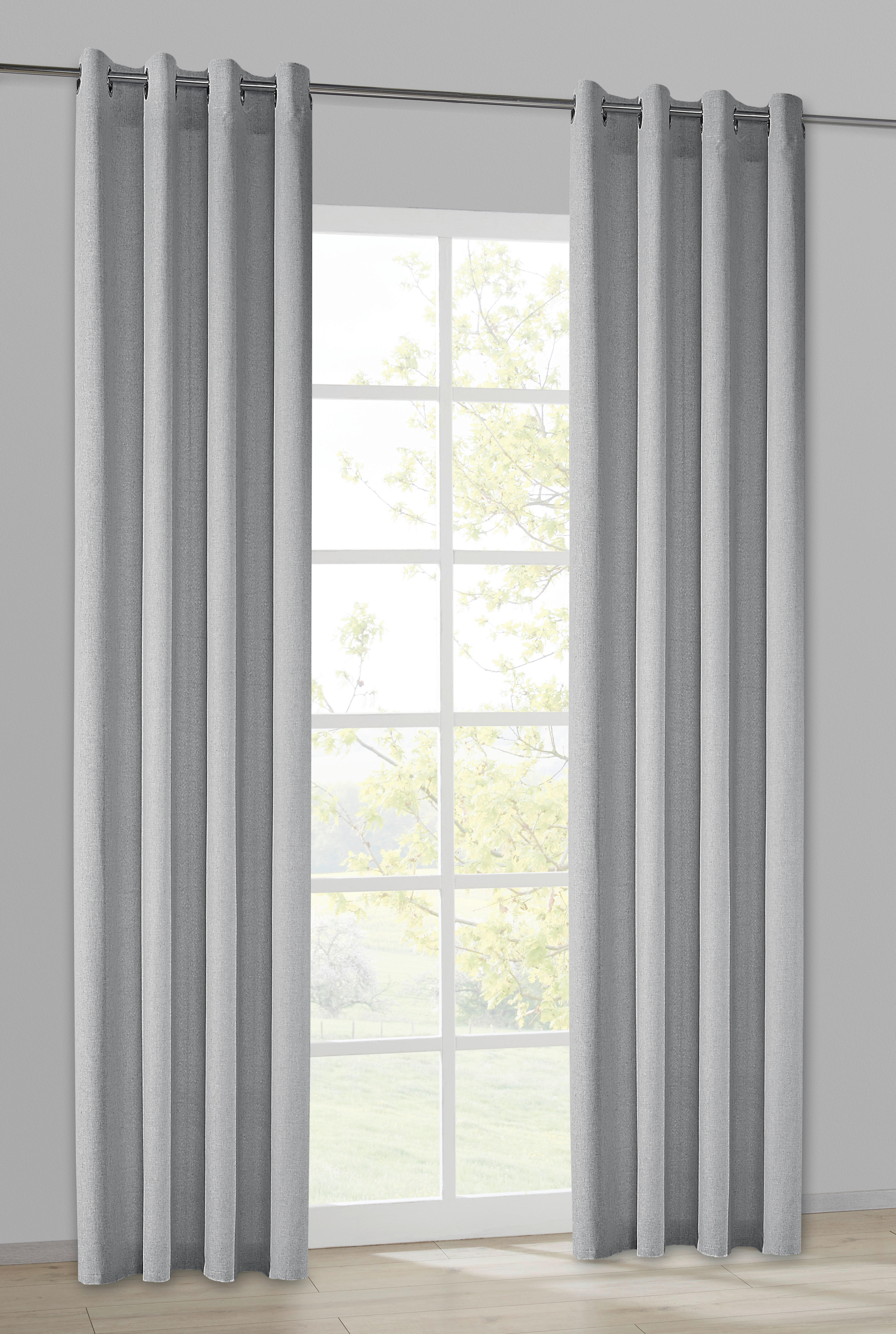 Ösenvorhang Sevilla dunkelgrau B/L: ca. 135x245 cm Sevilla - dunkelgrau (135,00/245,00cm)