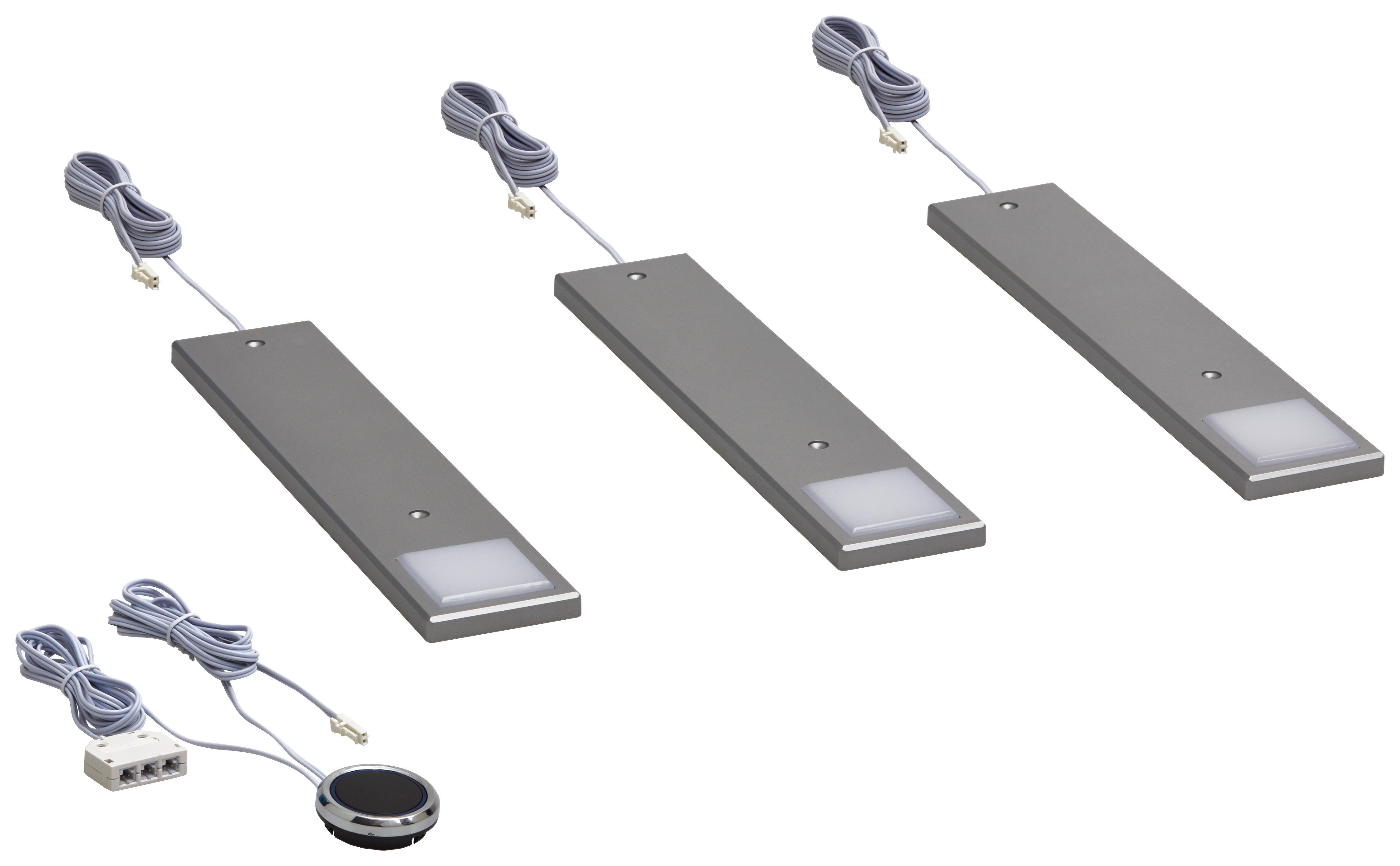 HÖLSCHER LED-Leuchten Cabinet Alu Alu B/H/T: ca. 18,5x1x10 cm Cabinet - weiß/Alu (18,50/1,00/10,00cm) - HÖLSCHER