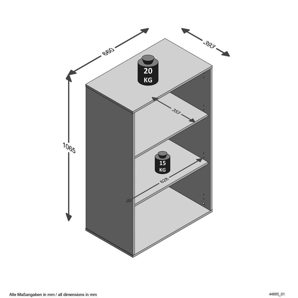 Thumbnail - Regal Eiche Artisan Nachbildung B/H/T: ca. 66x107x39 cm