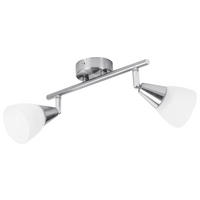 POCOline Spotbalken nickel matt weiß Metall Glas B/H/L: ca. 8,5x20x30 cm E14 2 Brennstellen Tadea - weiß/nickel matt (30,00/8,50/20,00cm) - POCOline