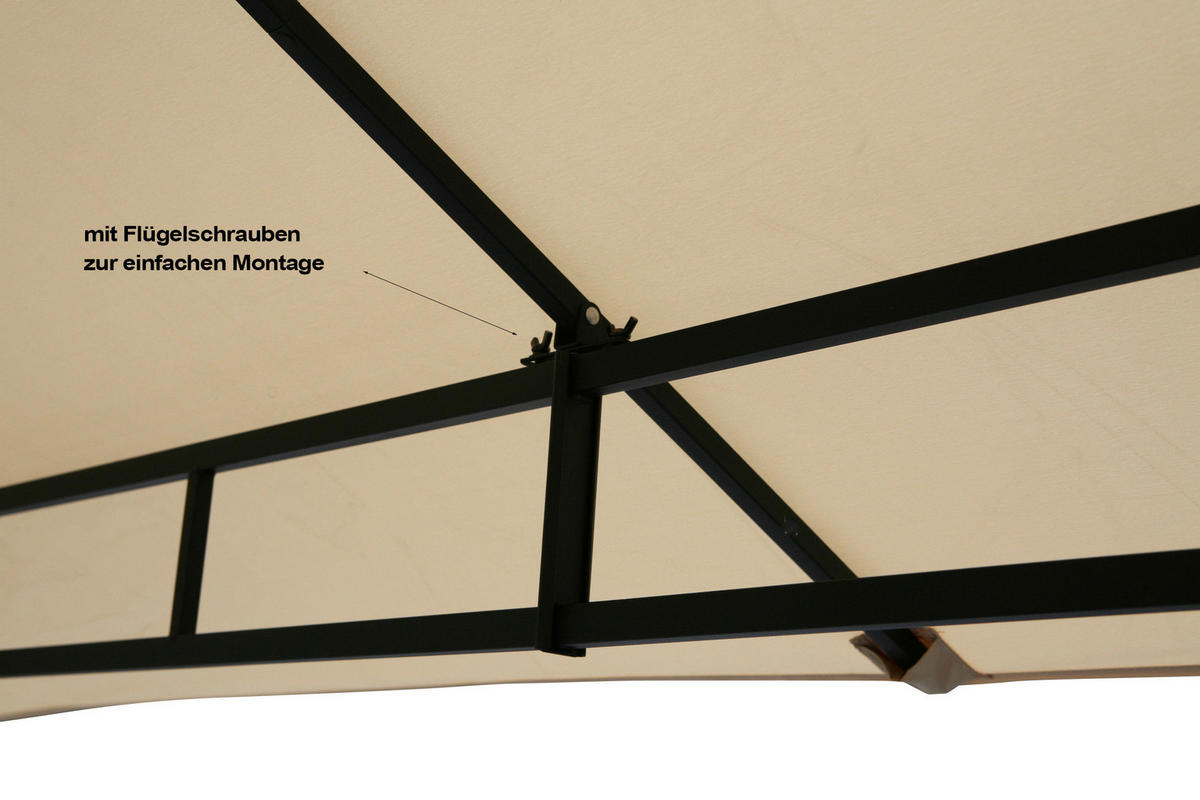Grasekamp Pavillon Amalfi Flex beige Stahl B/H/L: ca. 300x253x300 cm Amalfi Flex - beige (300,00/300,00/253,00cm) - Grasekamp