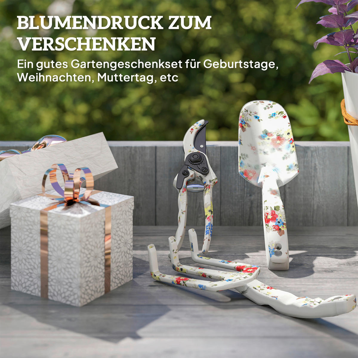 Outsunny Gartenwerkzeug-Set mehrfarbig Metall B/H/L: ca. 7x3x26,5 cm Gartenwerkzeug-Set - mehrfarbig (26,50/7,00/3,00cm) - Outsunny
