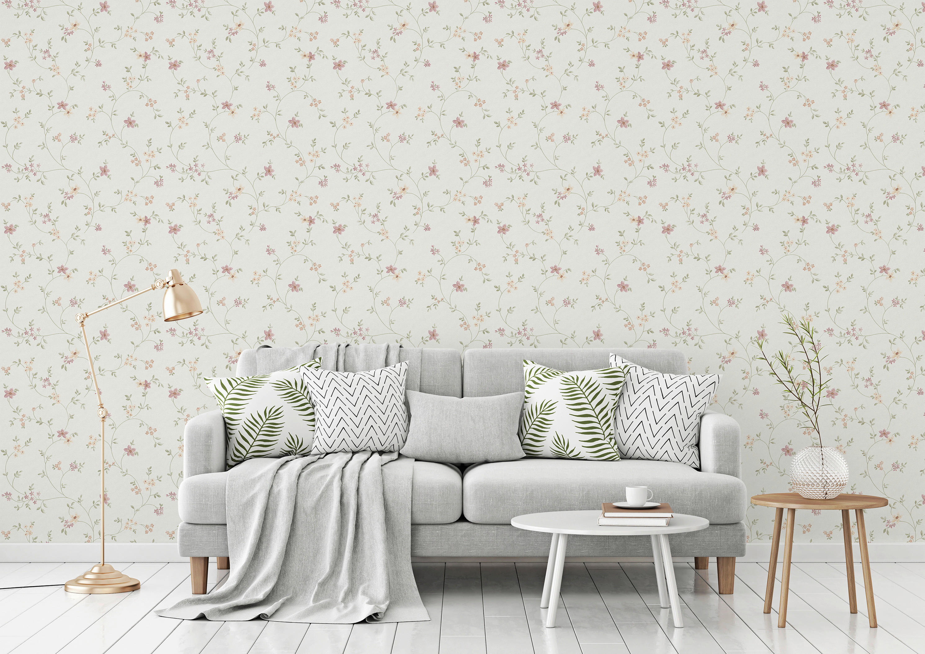 Vliestapete Blumen creme bunt B/L: ca. 53x1005 cm Vliestapete_93770-1 - creme/bunt (53,00/1005,00cm)