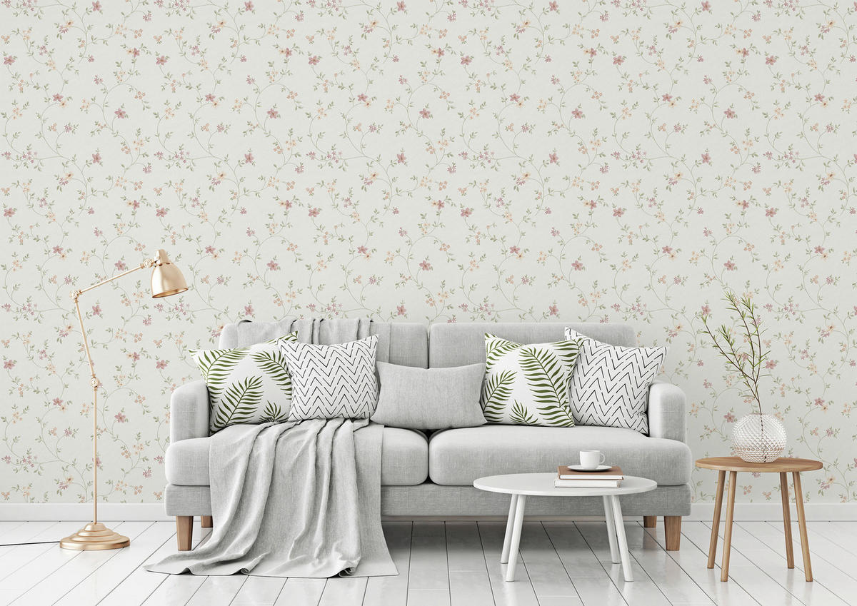 Vliestapete Blumen creme bunt B/L: ca. 53x1005 cm Vliestapete_93770-1 - creme/bunt (53,00/1005,00cm)