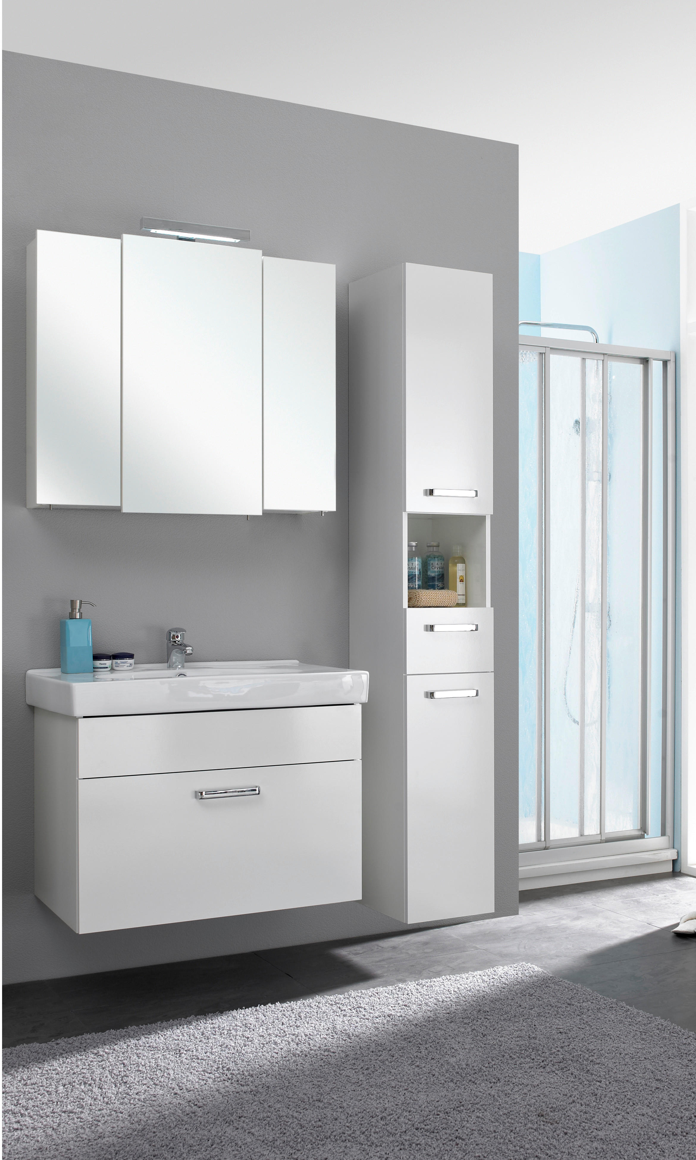 Badezimmer-Set Quickset 312 weiß glanz B/H/T: ca. 113x200x48 cm Quickset 312 - weiß (113,00/200,00/48,00cm) - Pelipal