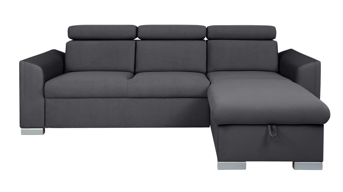 Ecksofa Evia Ashgrey Microfaser B/H/T: ca. 243x85x186 cm Evia - Ashgrey/silber (243,00/85,00/186,00cm)