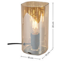 Nolo Tischleuchte Paige amber Glas B/H/L: ca. 9,5x20x9,5 cm E27 1 Brennstellen Paige - amber (9,50/9,50/20,00cm) - Nolo