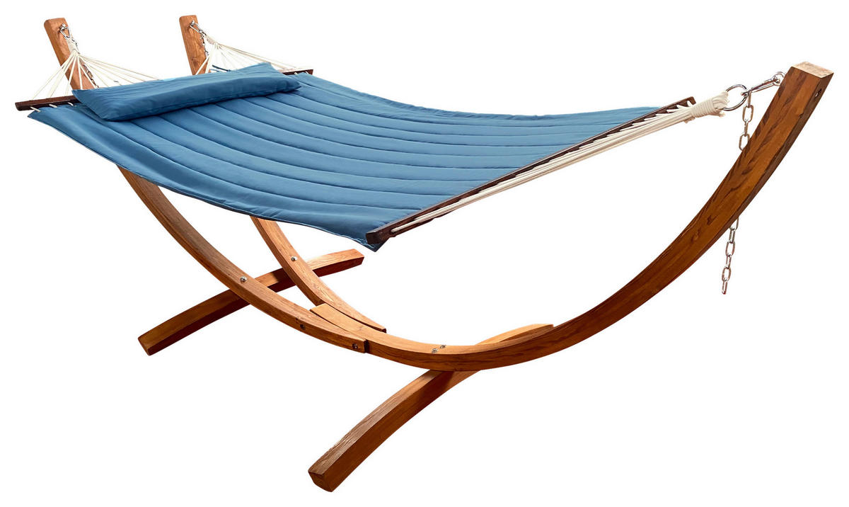 AXI Hängematte Hawaii blau Holz B/H/L: ca. 120x130x320 cm Hawaii - blau/braun (320,00/120,00/130,00cm) - AXI