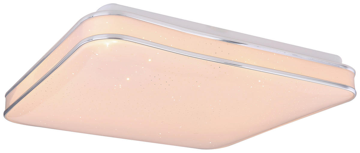 GLOBO Deckenleuchte 48406-24 weiß Metall Acryl B/H/L: ca. 34x7x34 cm LED-Deckenleuchte_Lassy - weiß (34,00/34,00/7,00cm) - GLOBO