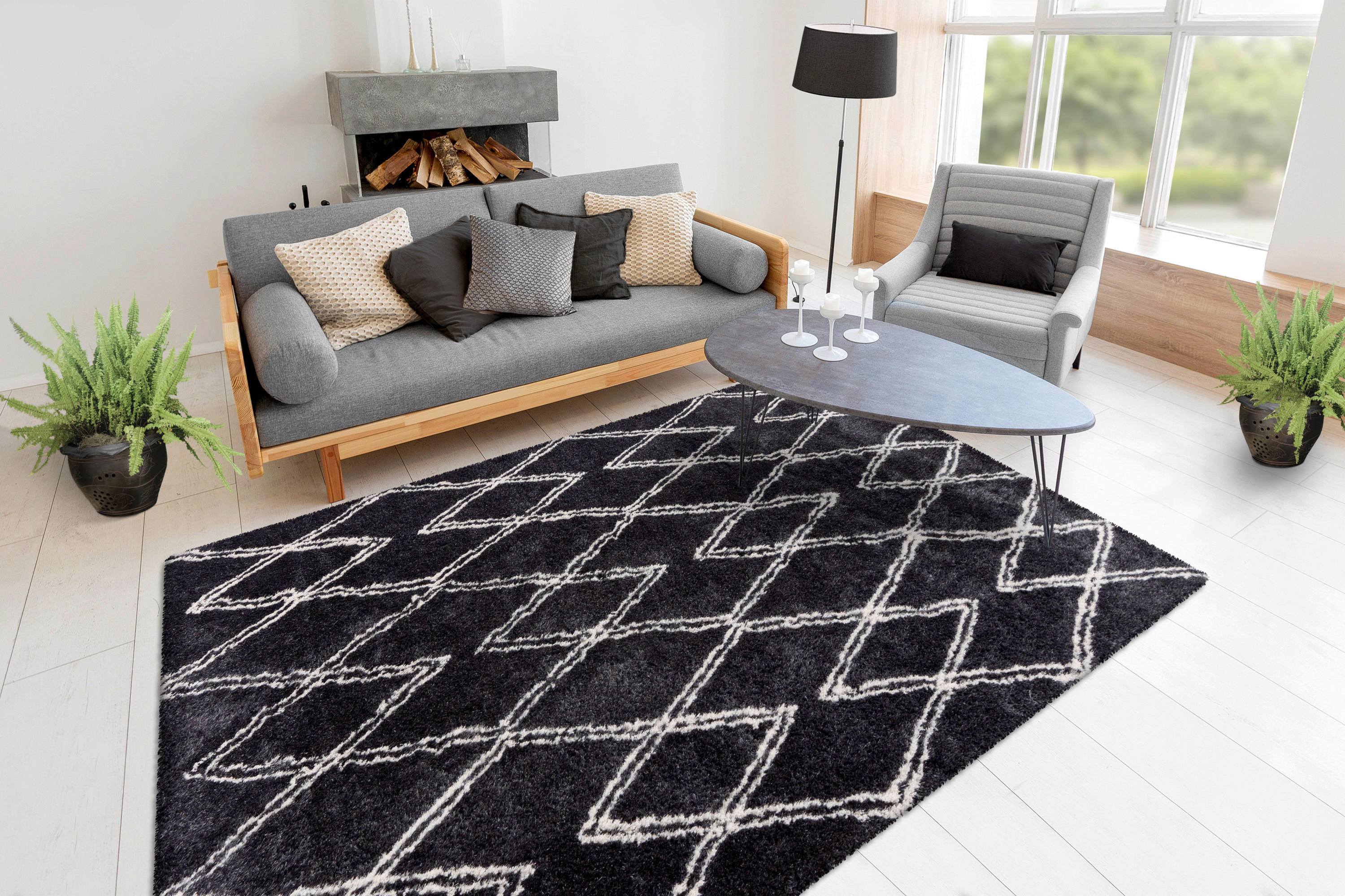 360Living Teppich anthrazit B/L: ca. 200x290 cm Teppich_Orlando 300 200 x 290cm - anthrazit (200,00/290,00cm) - 360Living