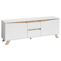 TV-Board VALENTIN weiß Eiche Nachbildung B/H/T: ca. 160x60x38 cm VALENTIN - Eiche/weiß (160,00/60,00/38,00cm) - byLIVING