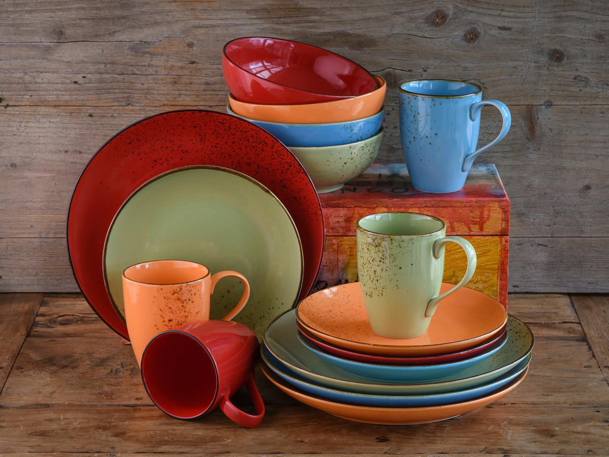 CreaTable Kombiservice NATURE bunt Steinzeug 16 tlg. NATURE - bunt - CreaTable