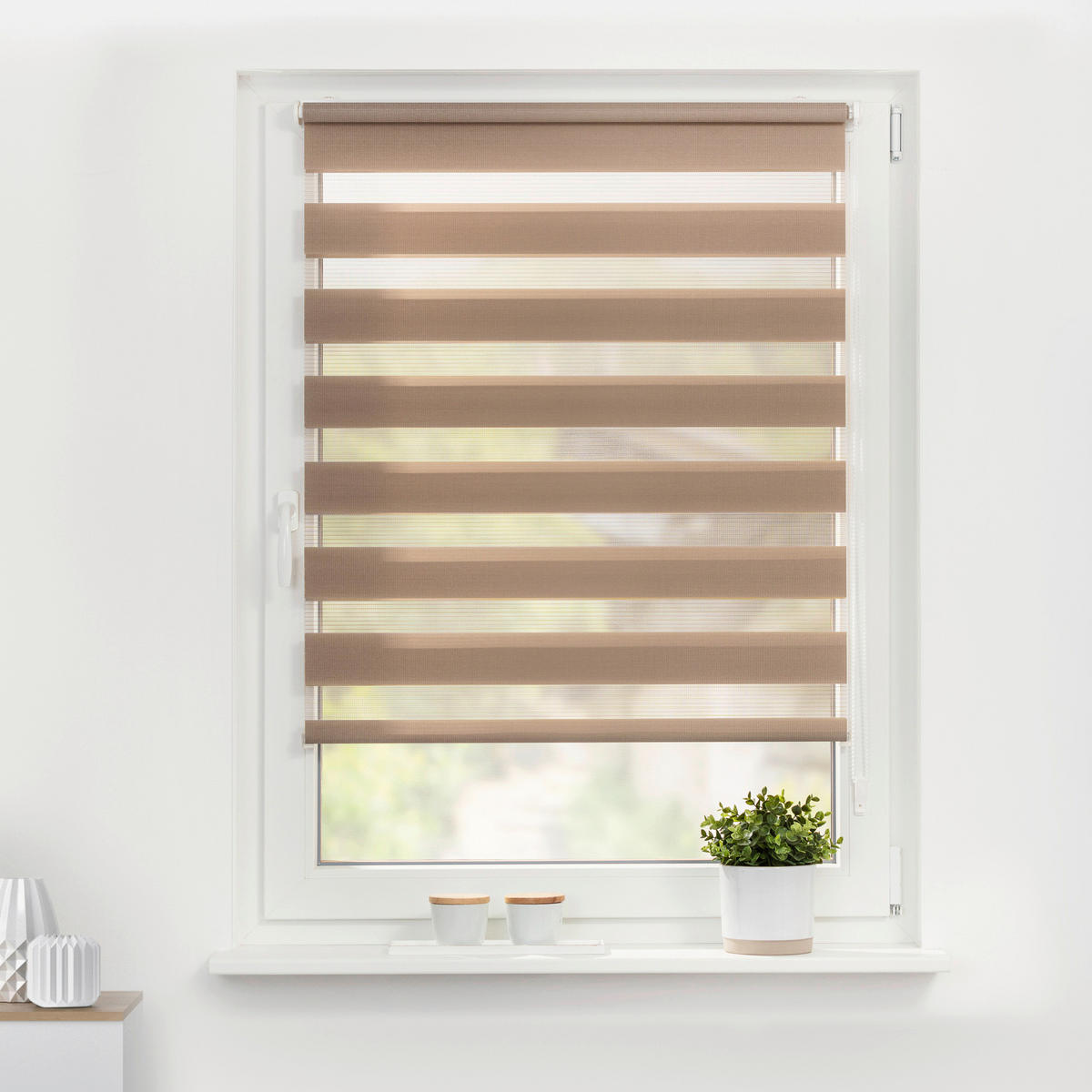 Doppelrollo Duo taupe B/L: ca. 55x150 cm Duo - taupe (55,00/150,00cm) - LICHTBLICK