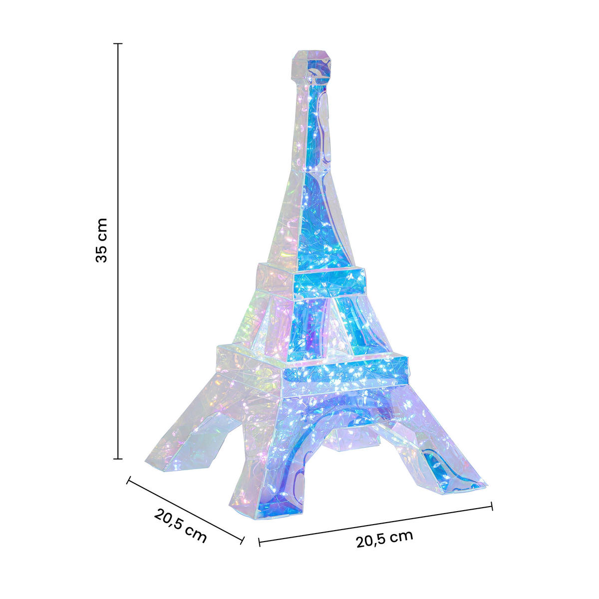 Nolo LED-Dekoleuchte transparent B/H/L: ca. 20,5x20,5x32 cm LED-Dekoleuchte_Eiffelturm - transparent (32,00/20,50/20,50cm) - Nolo