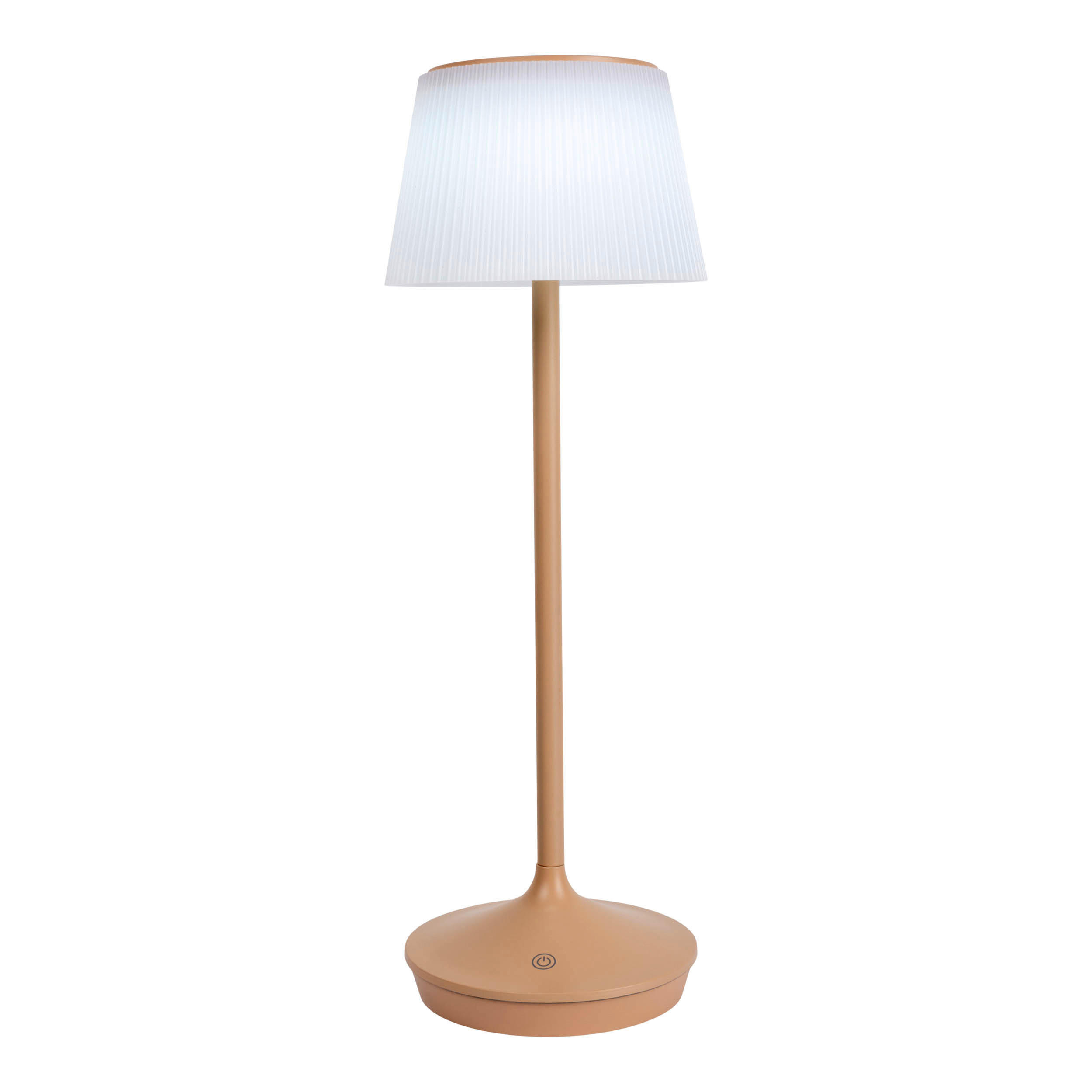 LED-Solar-Tischleuchte beige Kunststoff Metall B/H/T/D: ca. 13x38x13x13 cm