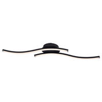 Näve Leuchten Deckenleuchte 1383122 schwarz Kunststoff Metall B/H/T: ca. 13x7,3x65 cm null 2 Brennstellen Onda - schwarz (13,00/7,30/65,00cm) - Näve Leuchten