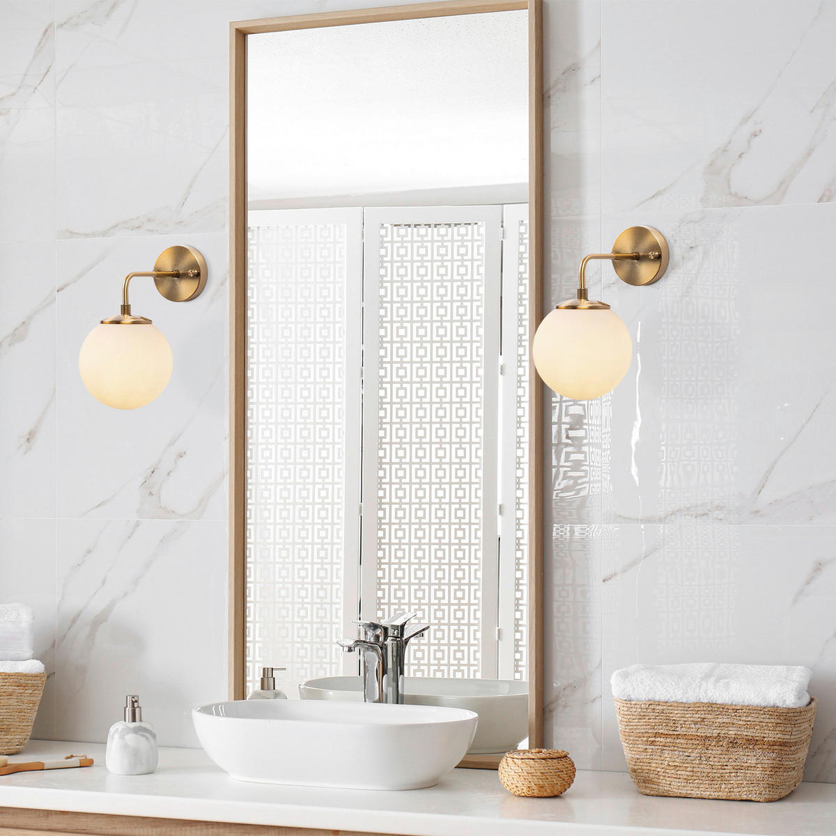 Opviq Wandleuchte Viran bronze Metall Glas B/H/T/L/D: ca. 27x25x27x15x15 cm E14 1 Brennstellen Viran - bronze (15,00/27,00/25,00cm) - Opviq