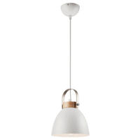 Lamkur Pendelleuchte DANIELLE 31798 weiß Holz Stahl H/L: ca. 81x18 cm E27 1 Brennstellen Danielle - weiß (18,00cm) - Lamkur