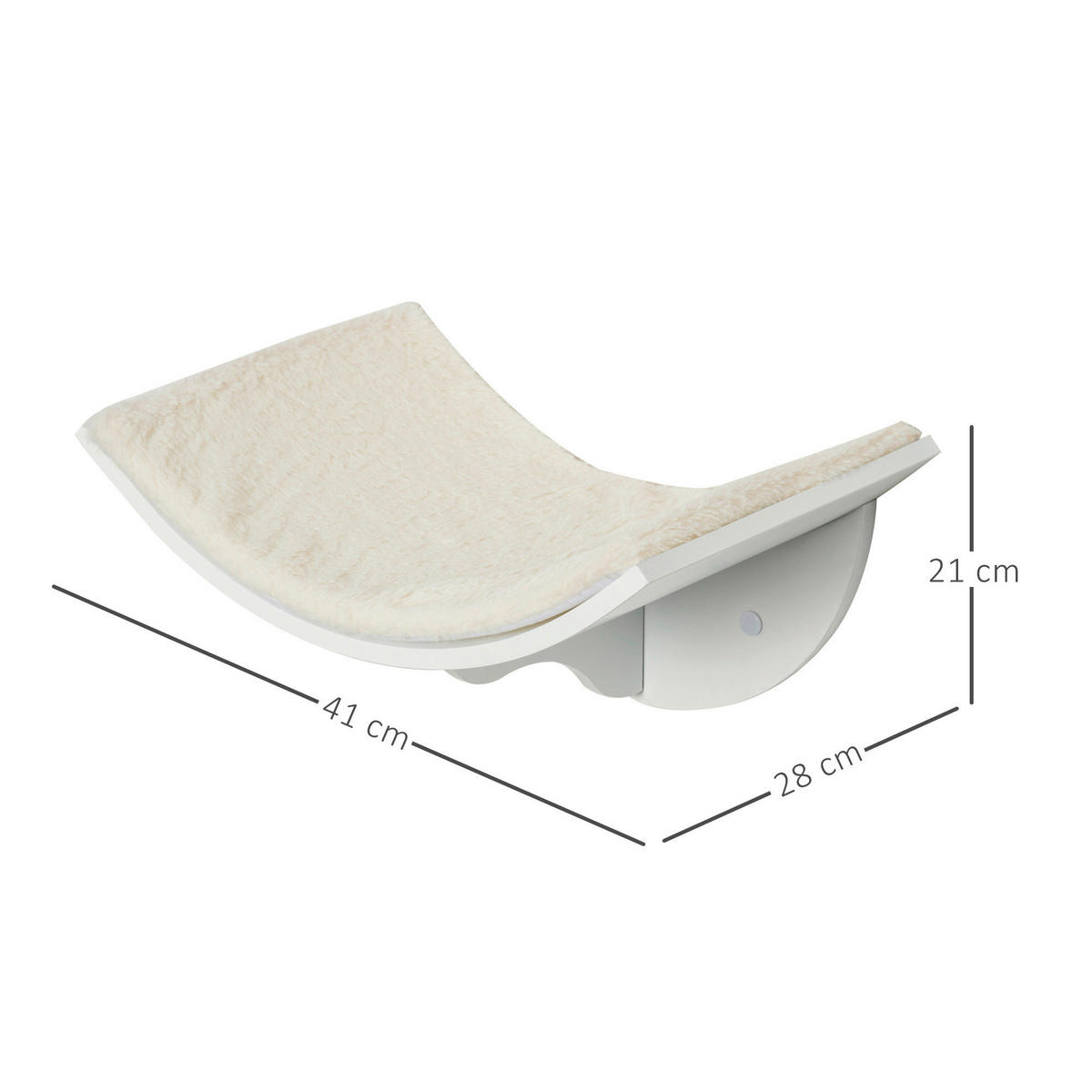 PawHut Wand-Katzenbett weiß MDF B/H/L: ca. 28x21x41 cm Wand-Katzenbett - weiß (41,00/28,00/21,00cm) - PawHut