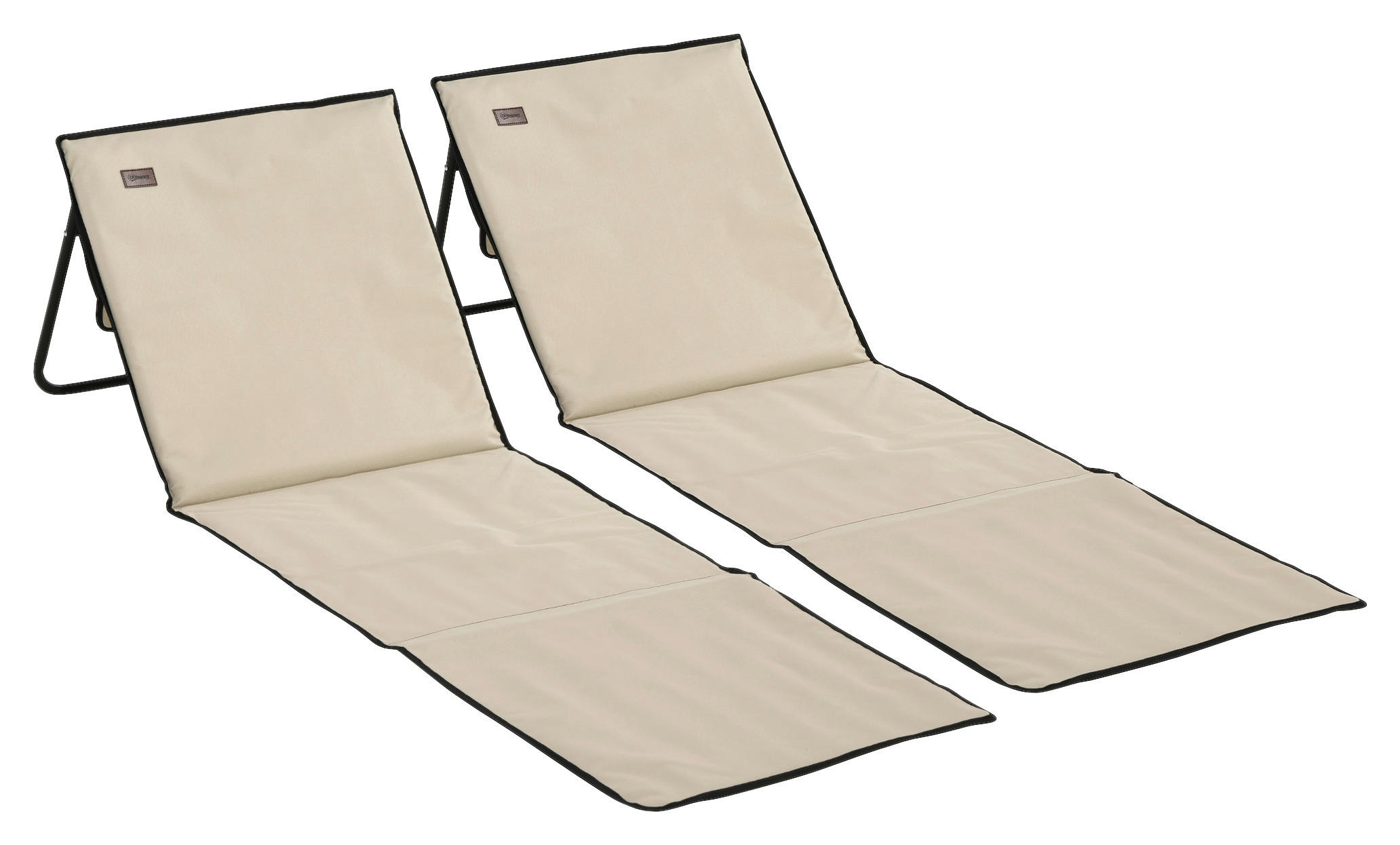 Outsunny Sonnenliege beige Polyester B/H/L: ca. 51x142x40 cm Sonnenliege - beige (40,00/51,00/142,00cm) - Outsunny