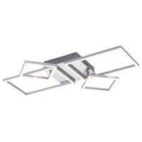 Just Light Deckenleuchte 14030-55  Iven stahlfarbig Kunststoff Eisen Aluminium B/H/L: ca. 34x7x65 cm Iven - stahlfarbig (65,00/34,00/7,00cm) - Just Light