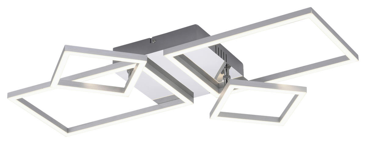 Just Light Deckenleuchte 14030-55  Iven stahlfarbig Kunststoff Eisen Aluminium B/H/L: ca. 34x7x65 cm Iven - stahlfarbig (65,00/34,00/7,00cm) - Just Light