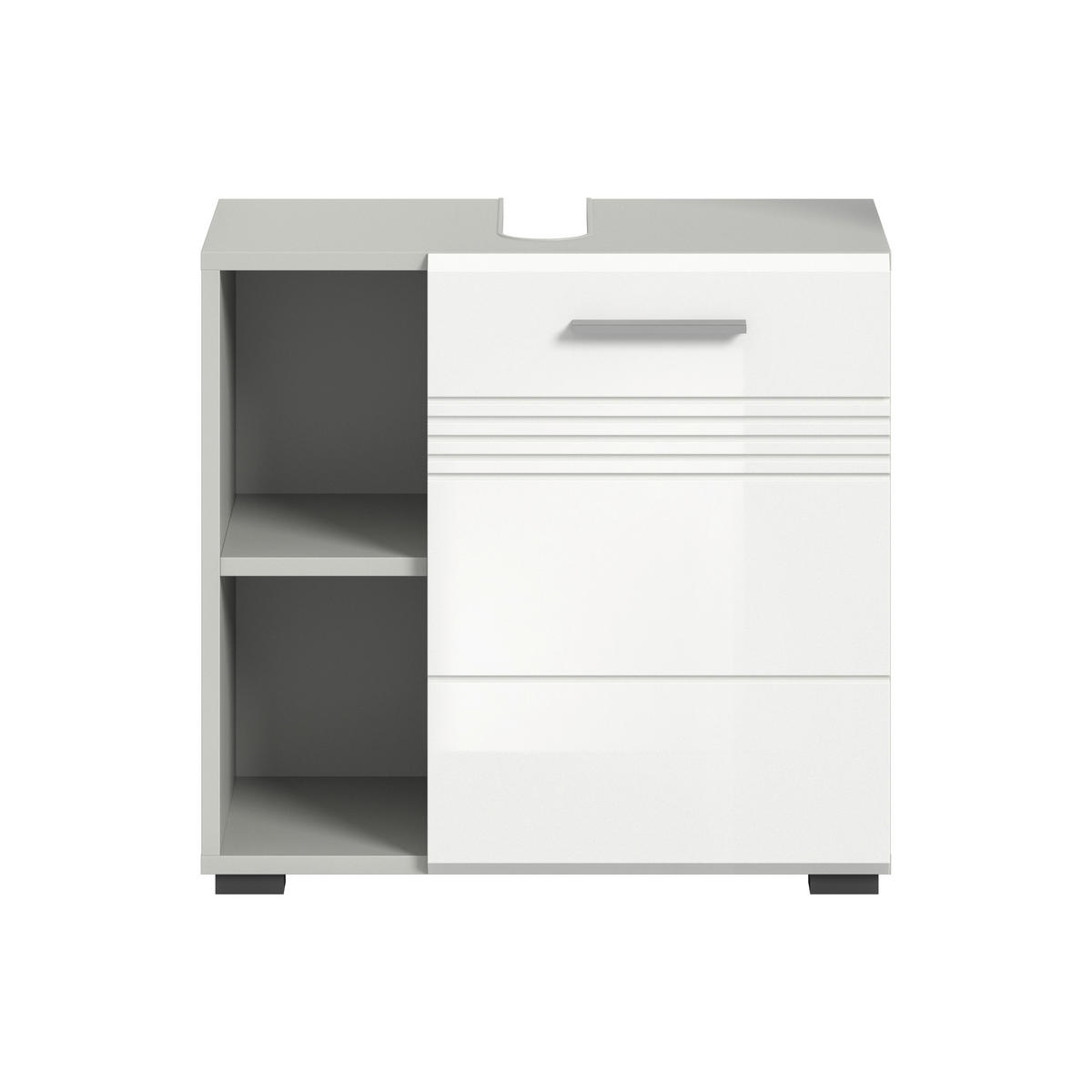 Waschbeckenunterschrank Copa hellgrau weiß Hochglanz B/H/T: ca. 60x56x32 cm Copa - hellgrau/weiß (60,00/56,00/32,00cm) - xonox.home