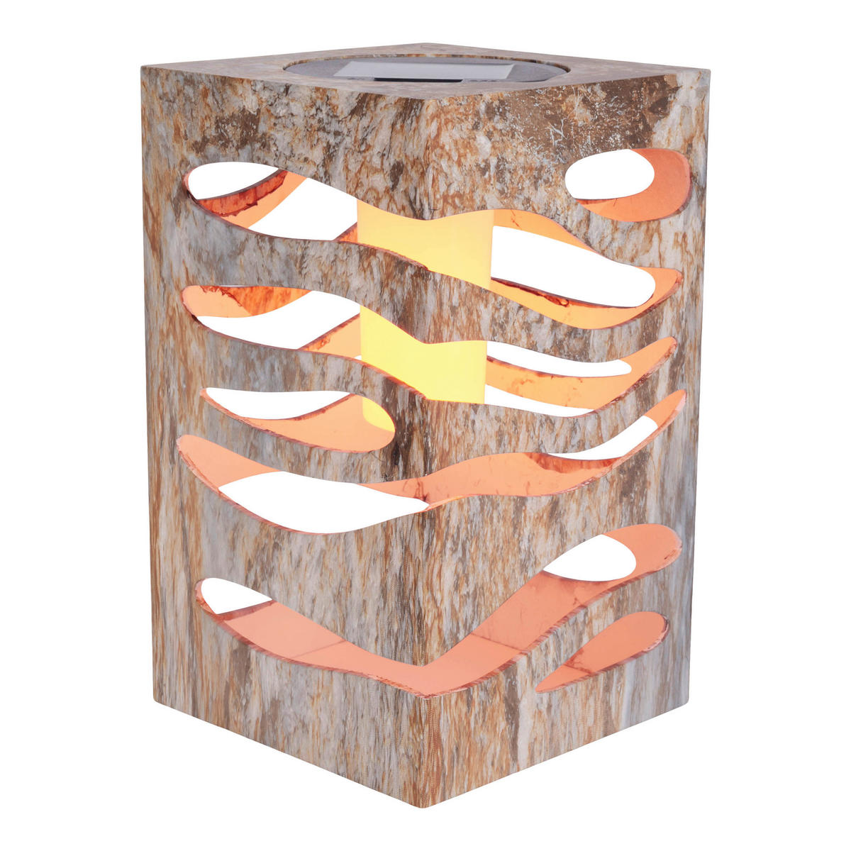 LED-Solarleuchte silber Kunststoff B/H/T: ca. 12,3x20x12,3 cm HILDA - silber (12,30/20,00/12,30cm) - Näve Leuchten