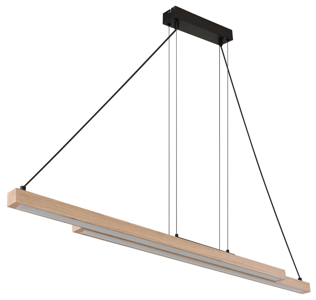 GLOBO Pendelleuchte mattschwarz MDF Metall Kunststoff B/H/T: ca. 7x120x171 cm 1.0 Brennstellen 15537W - mattschwarz (7,00/120,00/171,00cm) - GLOBO