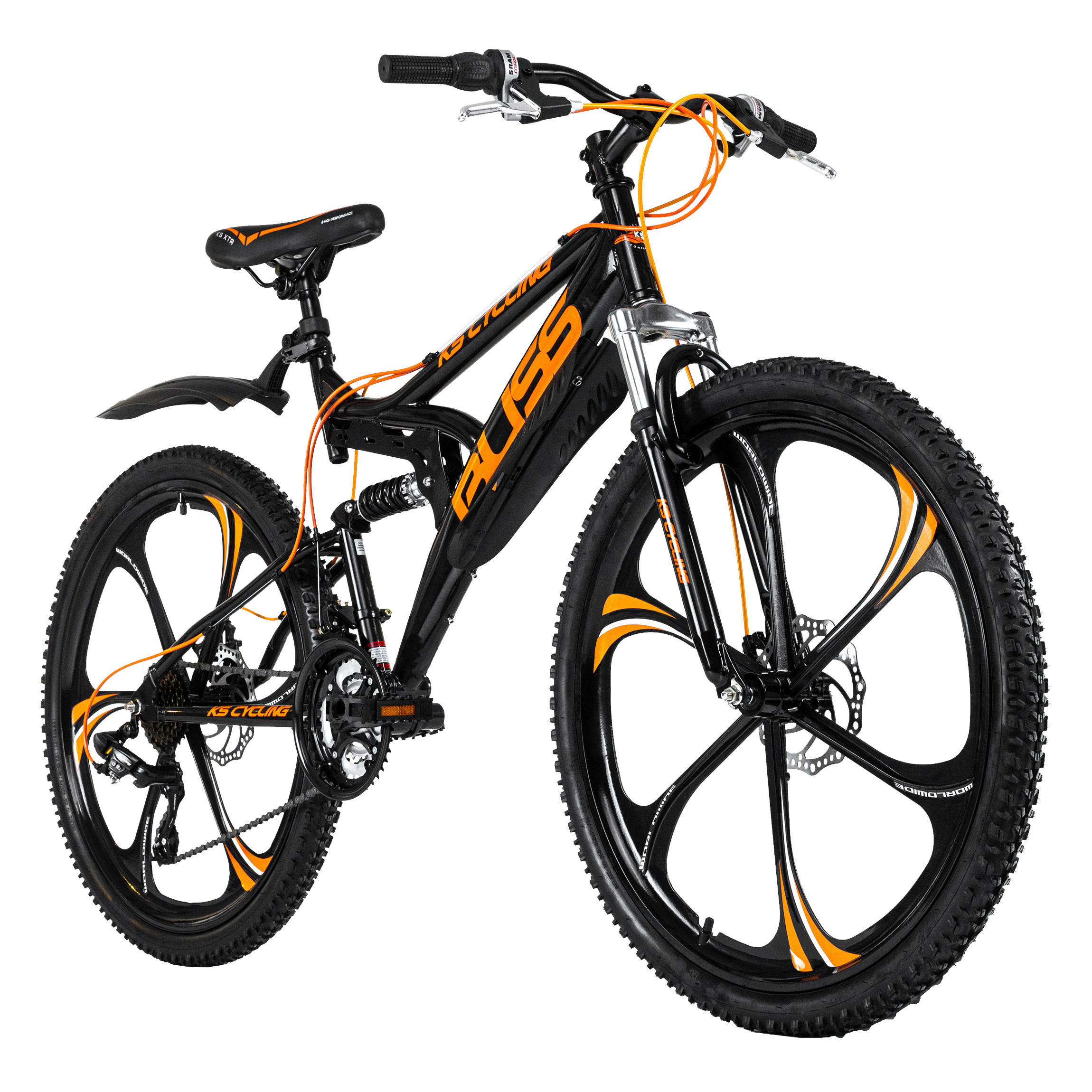 KS-Cycling Mountain-Bike Fully 26 Zoll Bliss 608M schwarz ca. 26 Zoll Bliss - orange/schwarz (47,00cm) - KS-Cycling