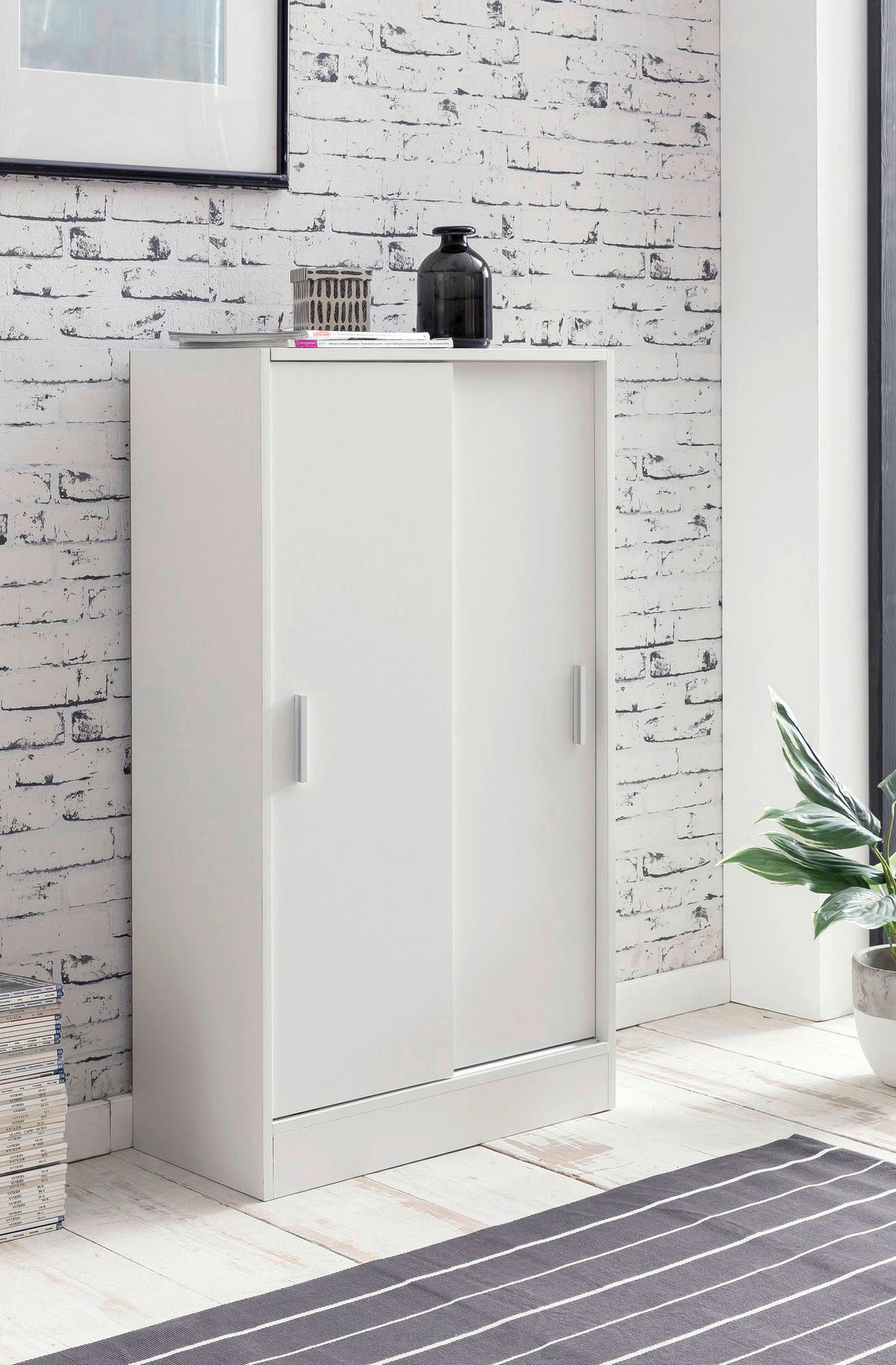 Aktenschrank weiß B/H/T: ca. 60x107,5x28,5 cm Aktenschrank - weiß (60,00/107,50/28,50cm) - Wohnling