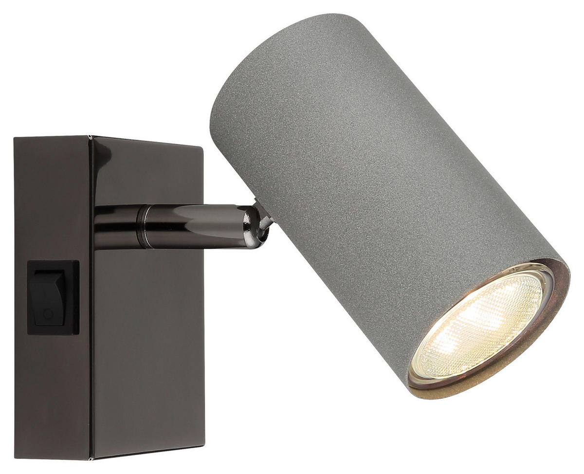 GLOBO Spot grau schwarz Metall B/H/T: ca. 7x10x12 cm GU10 1 Brennstellen ROBBY - schwarz/grau (7,00/10,00/12,00cm) - GLOBO