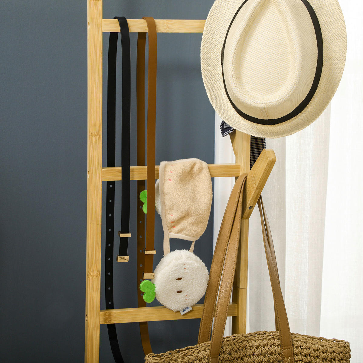HOMCOM Kleiderständer natur Polypropylen B/H/L: ca. 37x100x191 cm Kleiderständer - natur (191,00/37,00/100,00cm) - HOMCOM