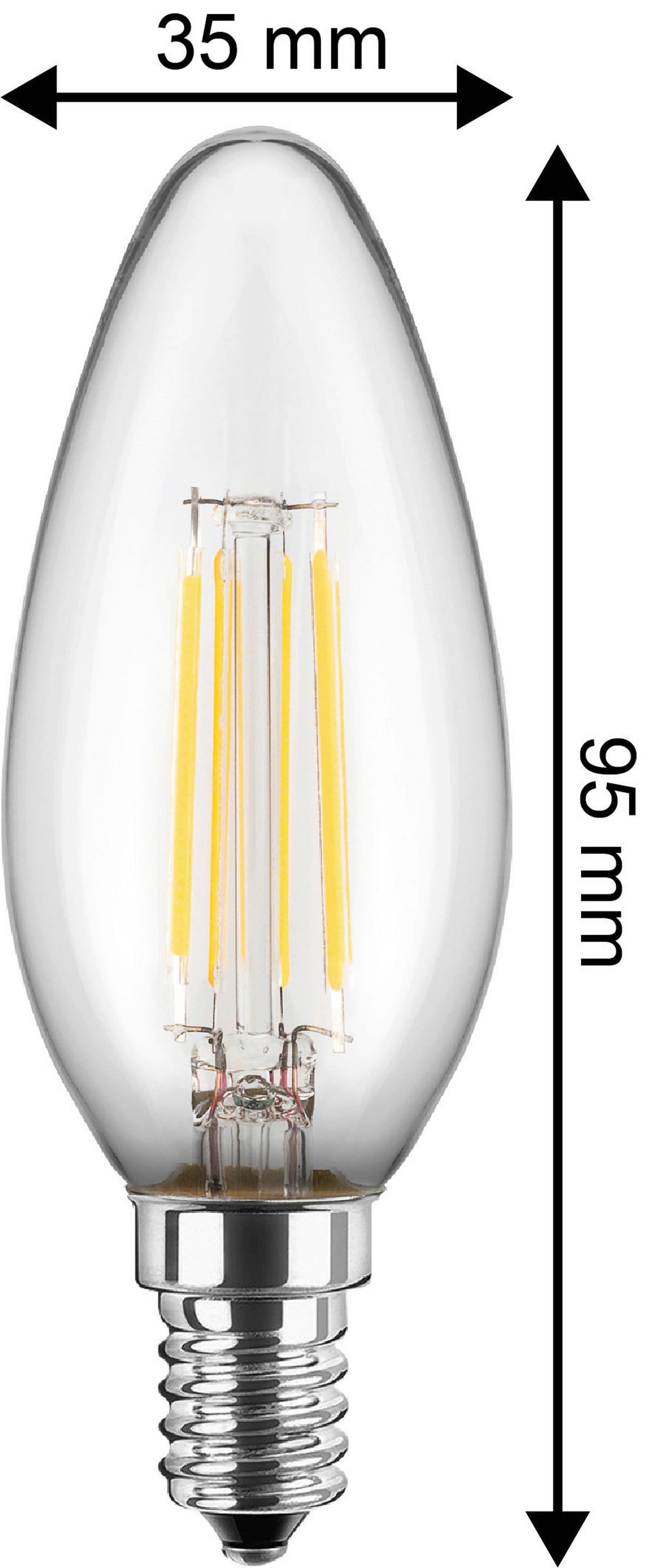 Blulaxa Leuchtmittel 49060 2er Pack E14 LED-Kerzenlampe_2erPack_E14 - klar (3,50cm) - Blulaxa