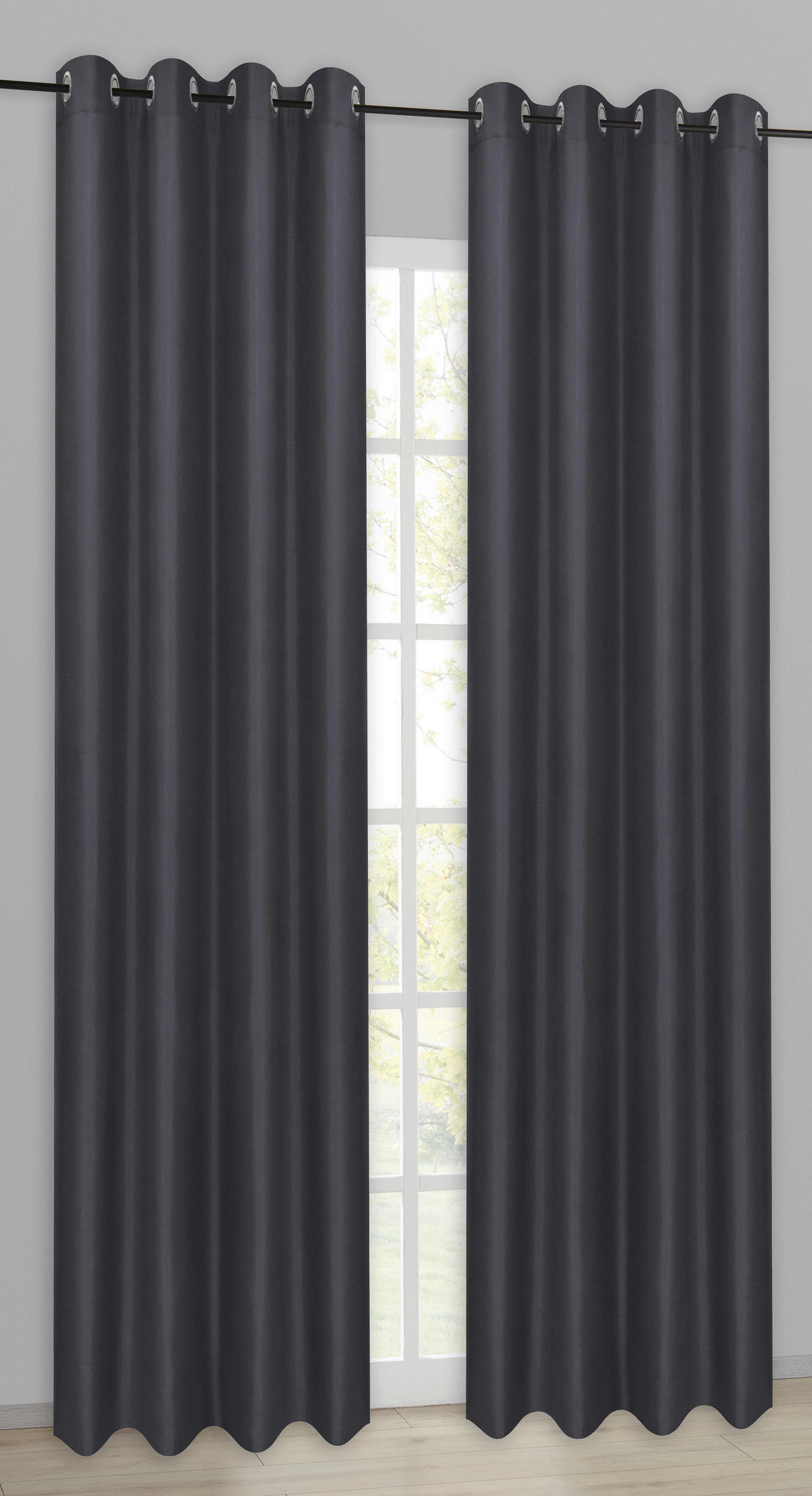 POCOline Ösenvorhang Barnaby schwarz B/L: ca. 140x235 cm Barnaby - schwarz (140,00/235,00cm) - POCOline