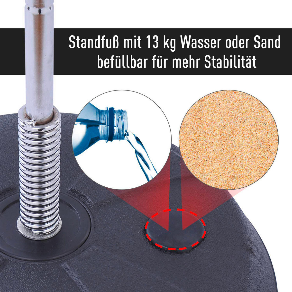 HOMCOM Punchingballset schwarz Metall H/D: ca. 146,5x43 cm Punchingballset - rot/schwarz (43,00/146,50cm) - HOMCOM