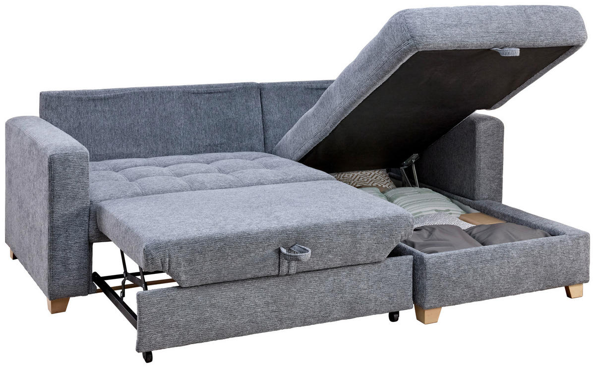 Funktionsecke Split grau Microfaser B/H/T: ca. 224x91x168 cm Split - Eiche/grau (224,00/91,00/168,00cm)