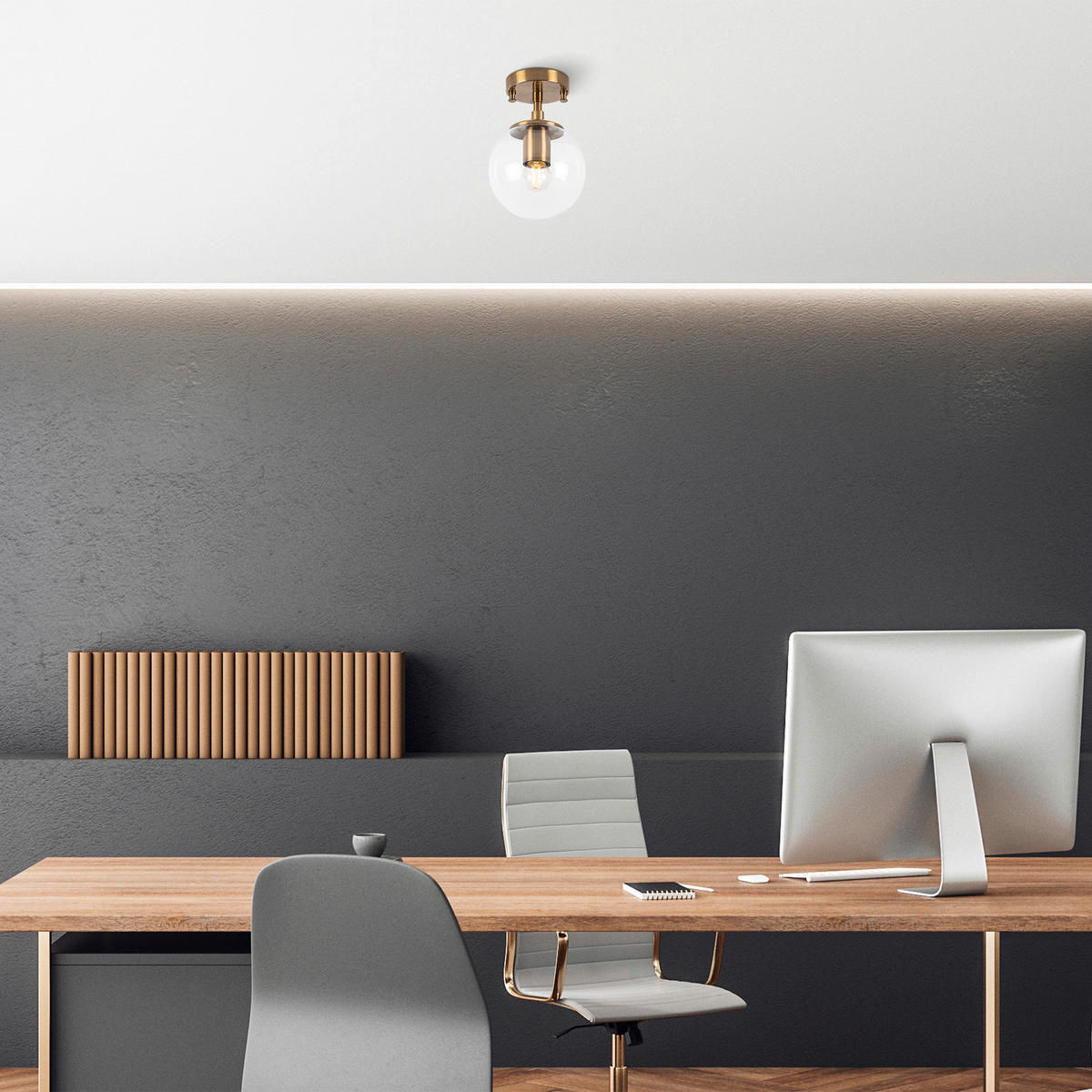 Opviq Deckenleuchte Atmaca bronze Glas Metall B/H/T/L/D: ca. 15x23x15x15x15 cm E14 1 Brennstellen Atmaca - bronze (15,00/15,00/23,00cm) - Opviq