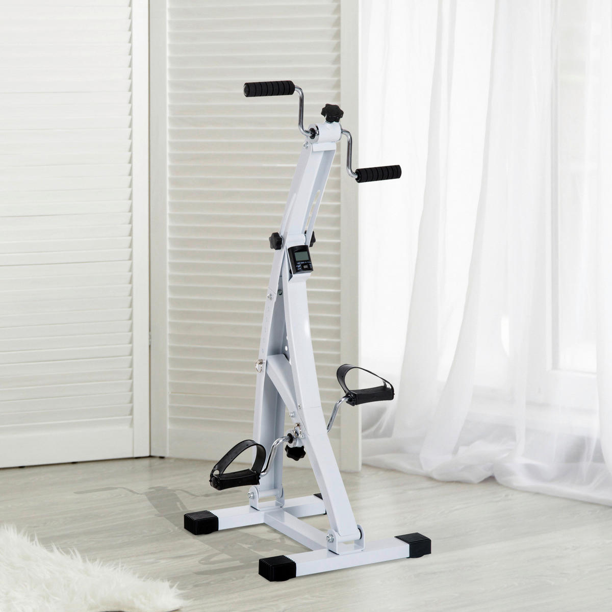 HOMCOM Bewegungstrainer weiß Stahl B/H/L: ca. 50x96x41 cm Bewegungstrainer_für_Senioren - weiß (41,00/50,00/96,00cm) - HOMCOM