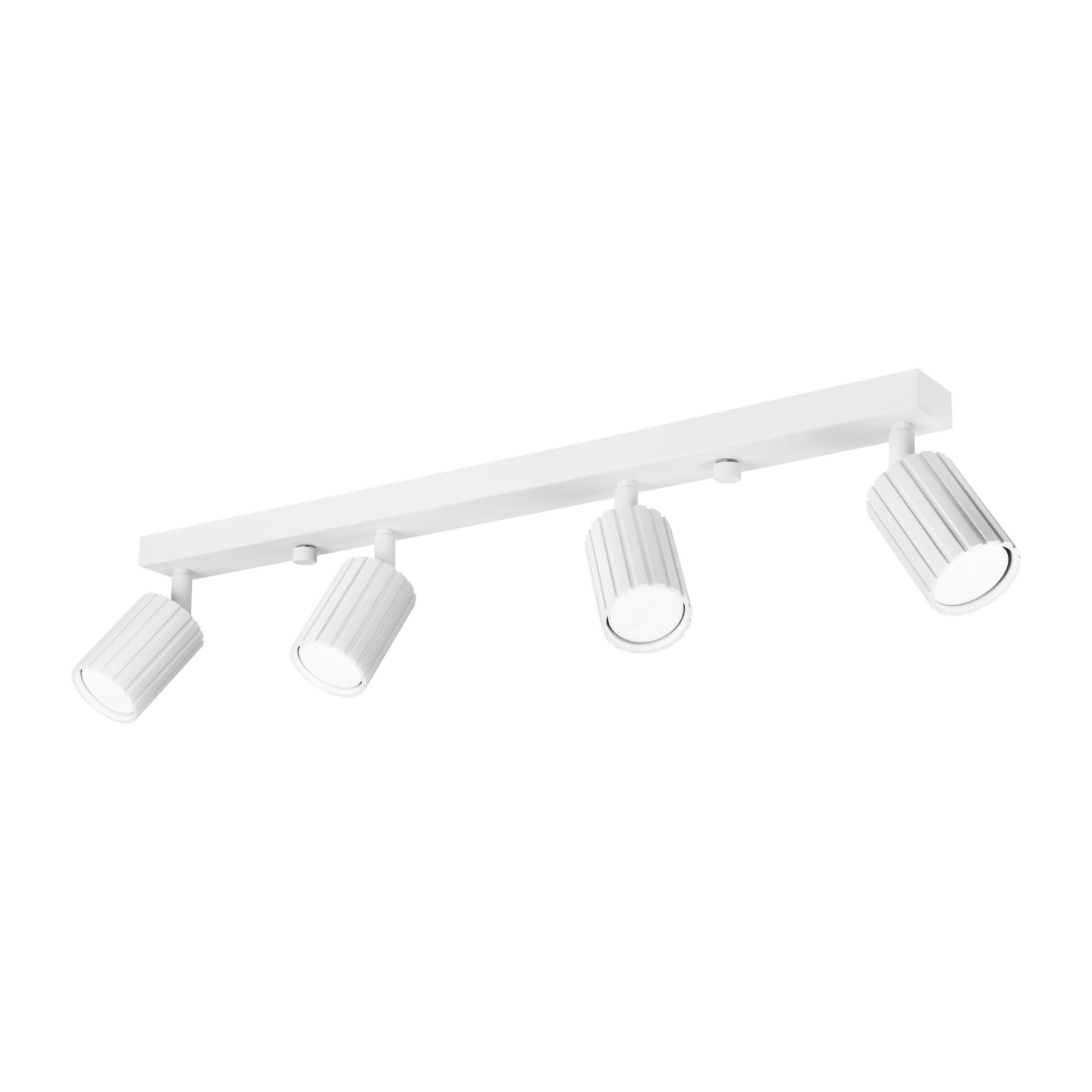 Lamkur Strahler weiß Stahl B/H/L: ca. 6,5x16,5x81 cm 4 Brennstellen Prisma - weiß (81,00/6,50/16,50cm) - Lamkur