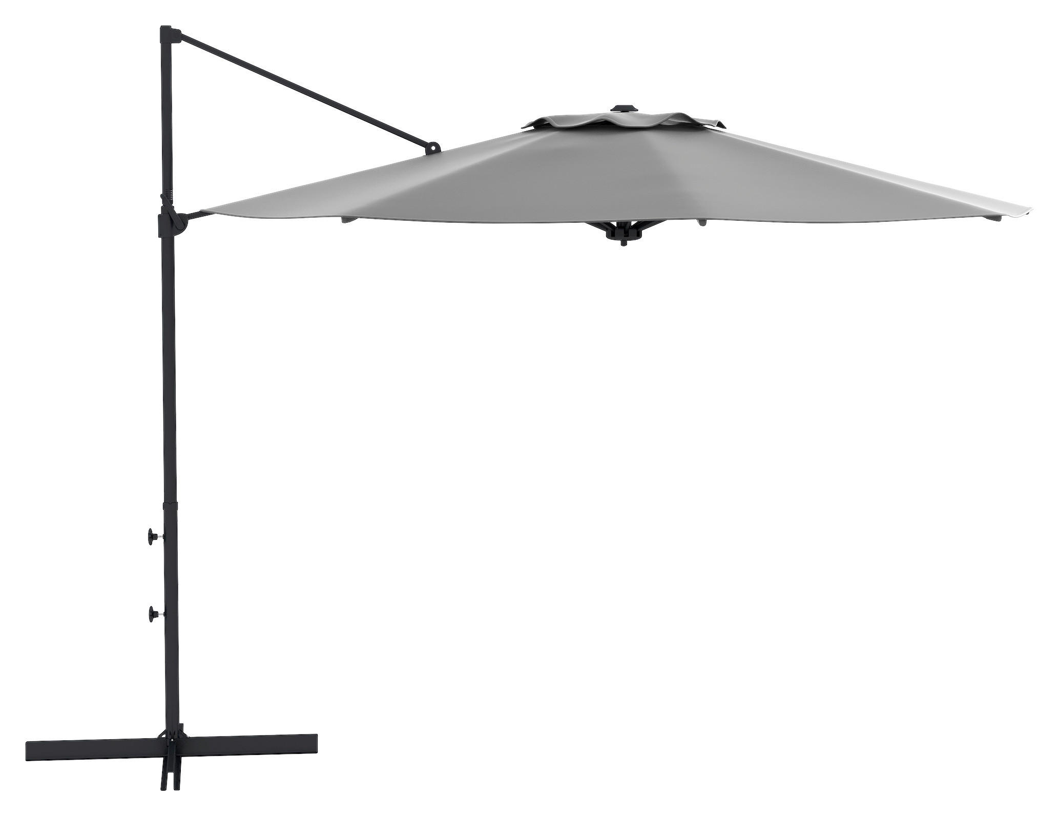 Outsunny Sonnenschirm dunkelgrau Edelstahl B/H/L: ca. 294x294x242 cm Sonnenschirm - dunkelgrau (242,00/294,00/294,00cm) - Outsunny