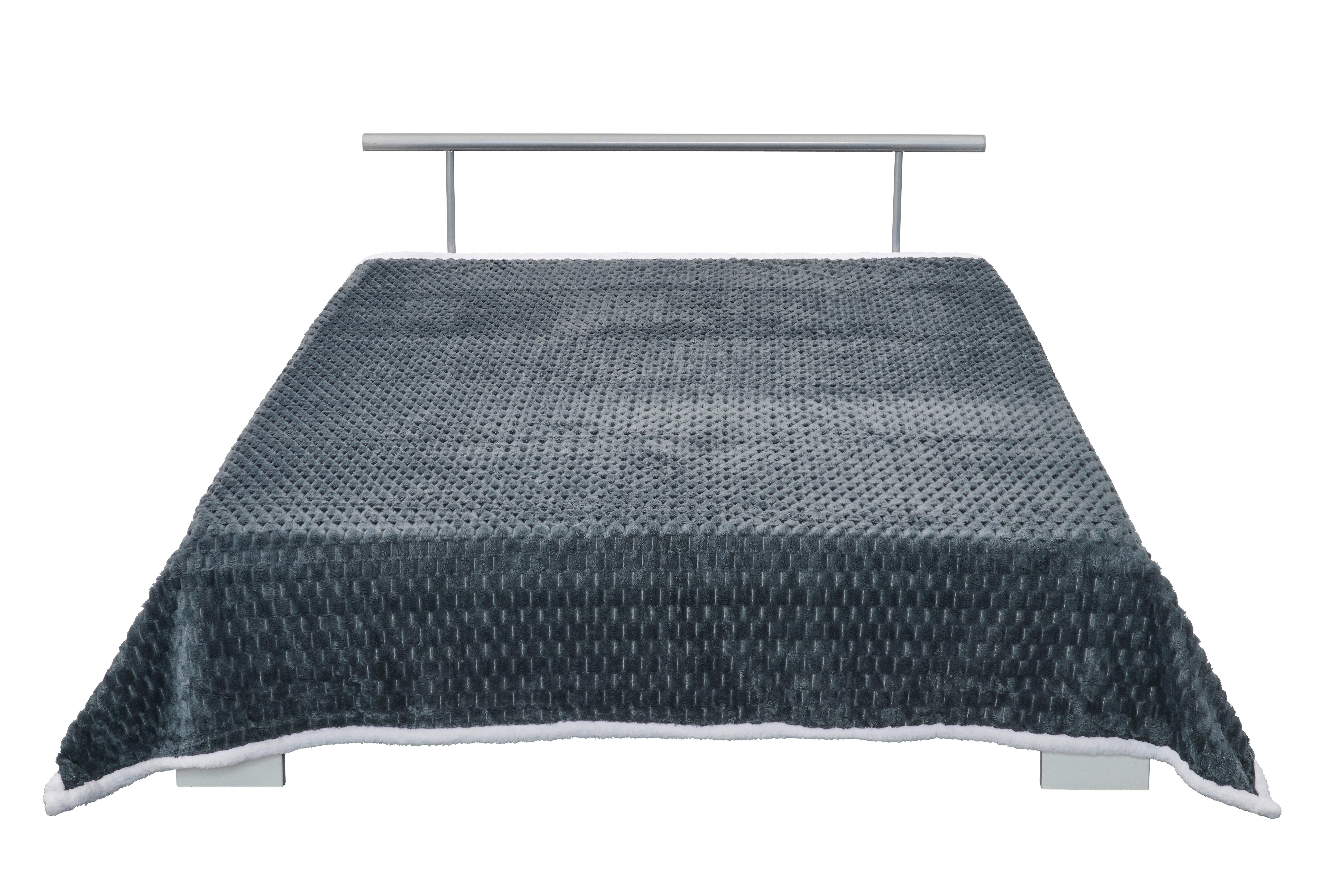 Tagesdecke Tagesdecke_Wabe 200x230cm anthr. - anthrazit (200,00/230,00cm)