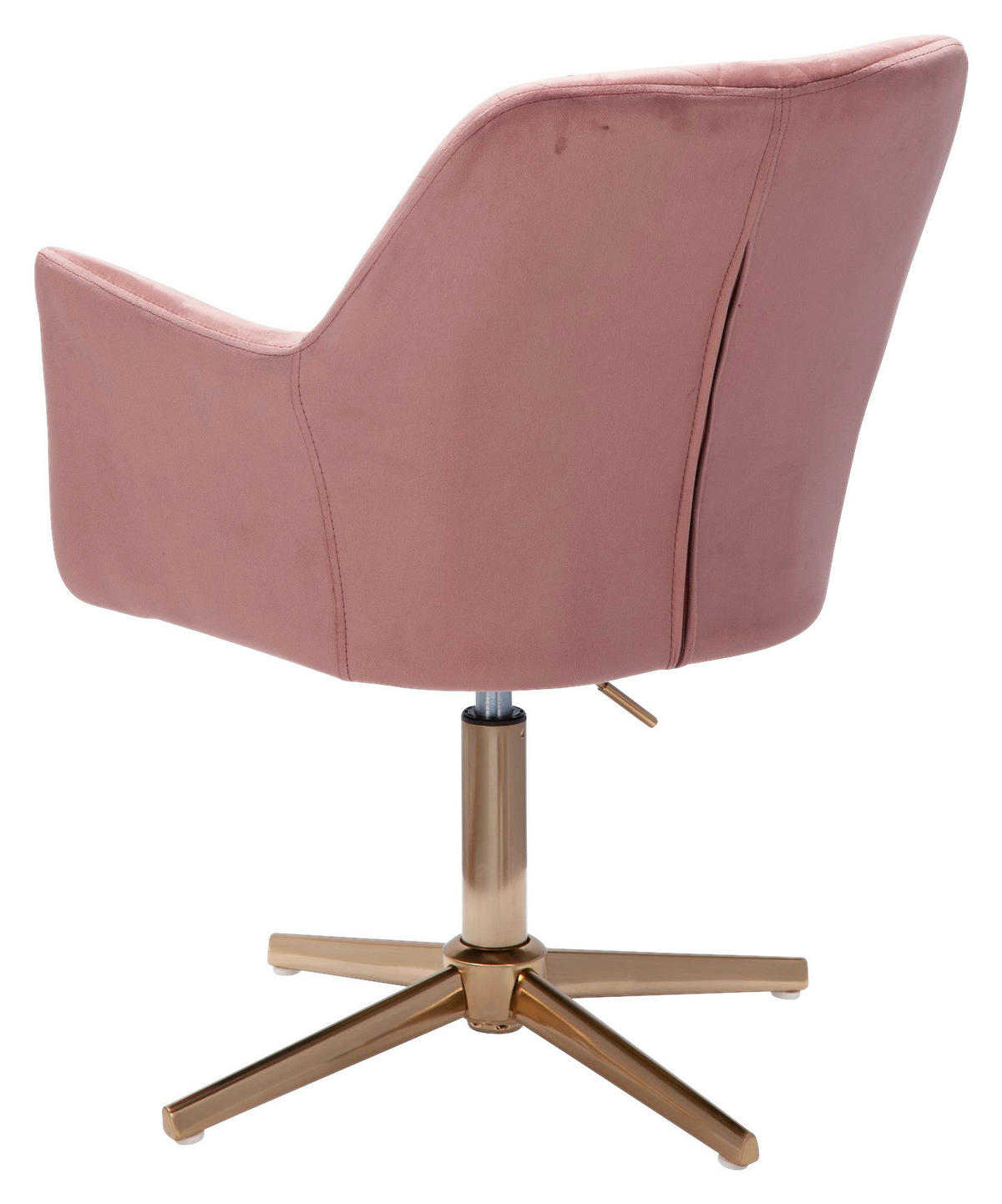 Drehstuhl rosa gold Stoff Eisen Drehstuhl - gold/rosa - Wohnling