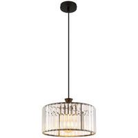GLOBO Pendelleuchte schwarz Metall Acryl H/D: ca. 120x31 cm E27 1 Brennstellen Pendelleuchte_Jordana - schwarz (31,00/120,00cm) - GLOBO